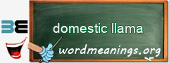 WordMeaning blackboard for domestic llama